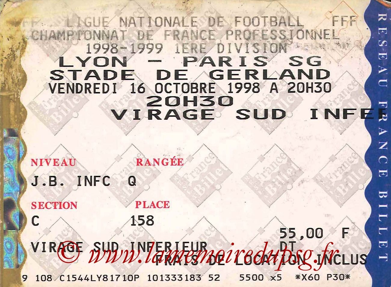 1998-10-16  Lyon-PSG (9ème D1)