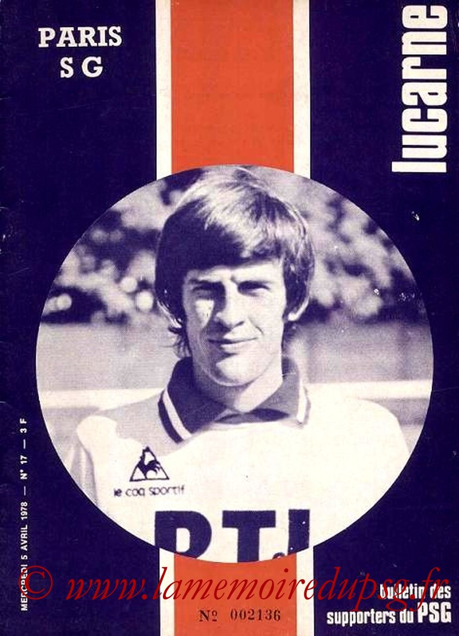 1978-04-05  PSG-Sochaux  (33ème D1, Lucarne N°17)