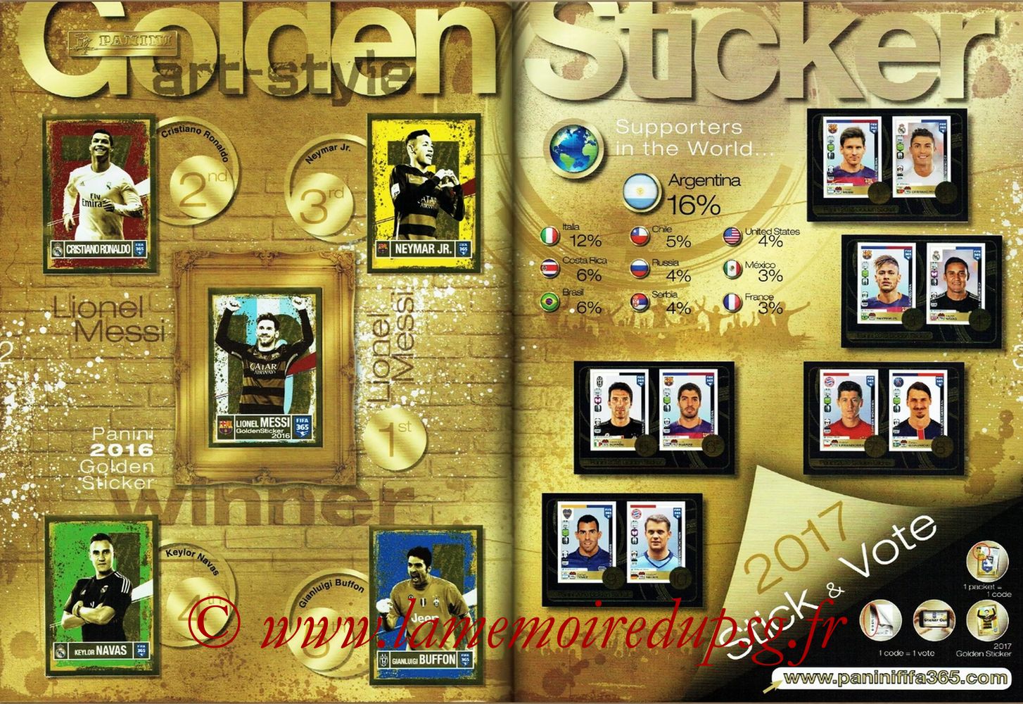 2016-17 - Panini FIFA 365 Stickers - Pages 02 et 03 - Golden Sticker