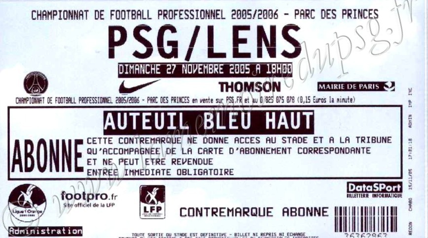 2005-11-27  PSG-Lens (16ème L1)