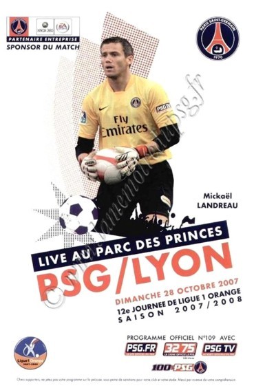 2007-10-28  PSG-Lyon (12ème L1, Officiel PSG N°109)