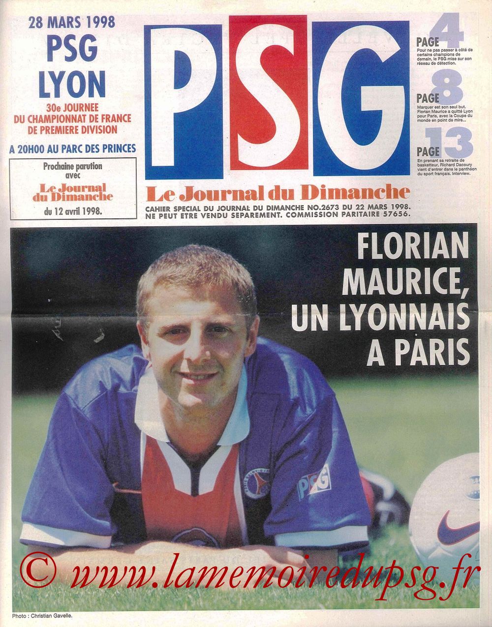 1998-03-28  PSG-Lyon (30ème D1, Le Journal du PSG N° 59