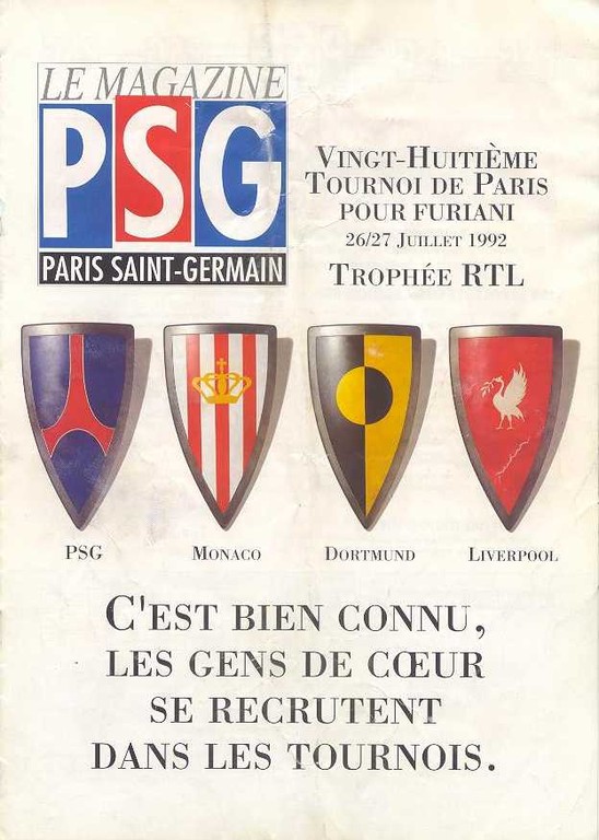 1992-07-26 et 27  PSG-Borussia Dortmund et PSG-Monaco (28ème Tournoi de Paris, Le Magazine PSG N°HS)