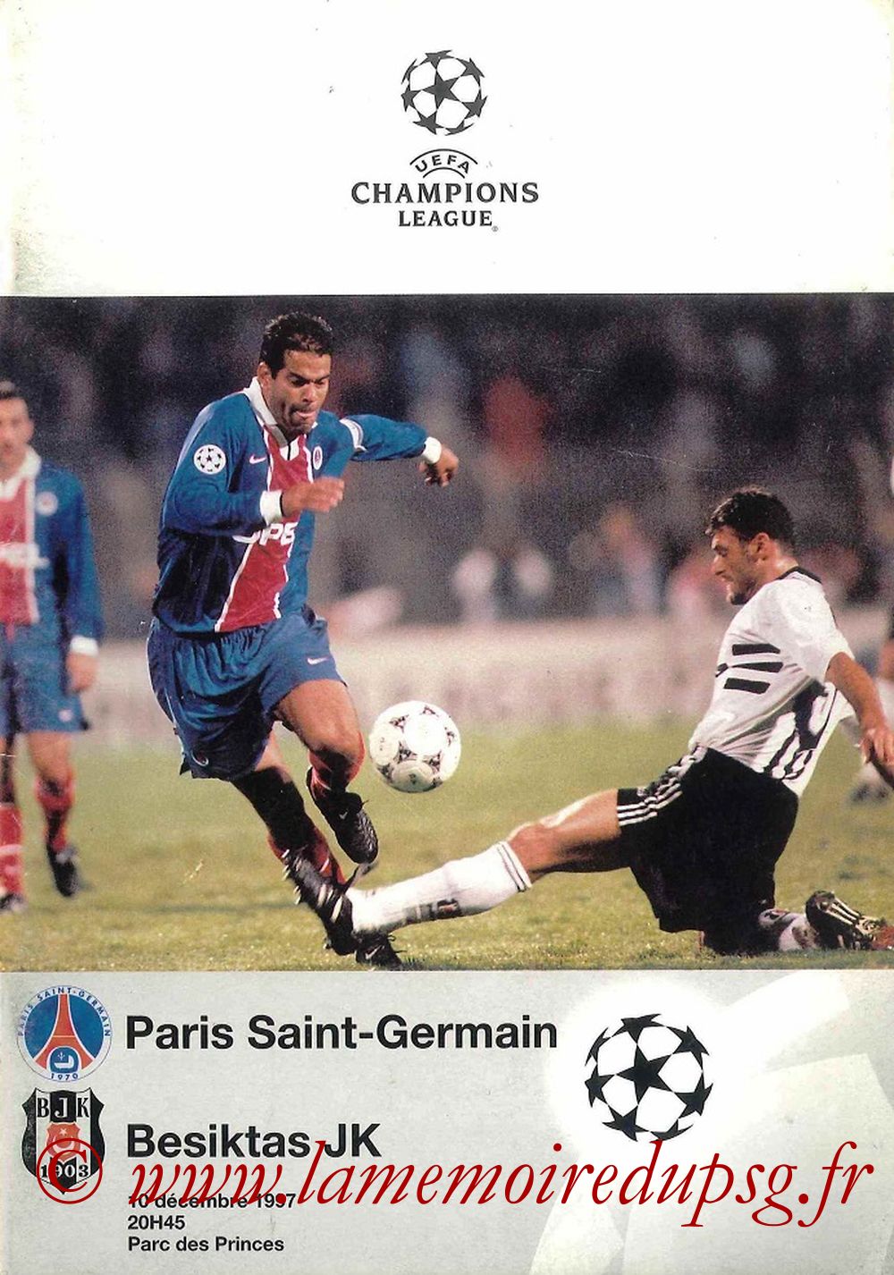 1997-12-10  PSG-Besiktas (6ème Poule C1, Programme Officiel UEFA)