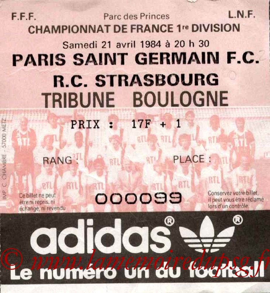 1984-04-25  PSG-Strasbourg (36ème D1)