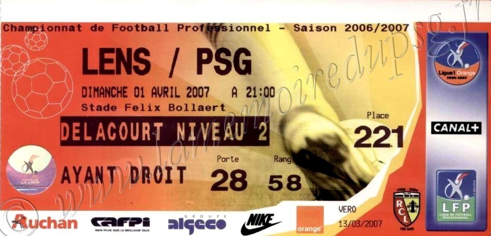 2007-04-01  Lens-PSG (30ème L1)