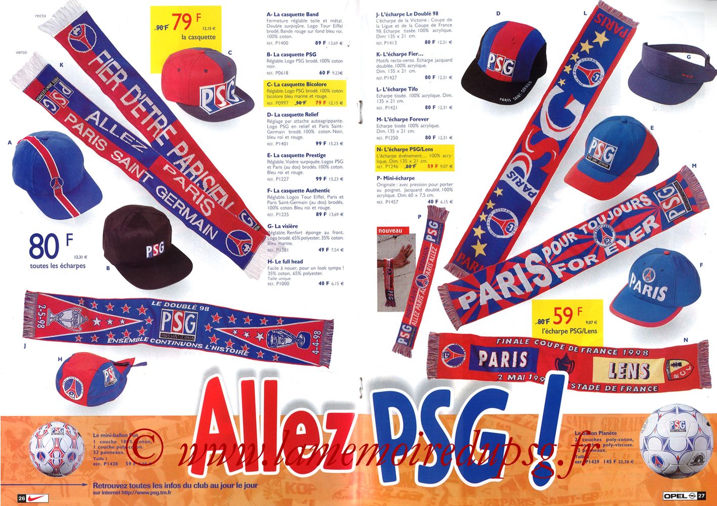 Catalogue PSG - 1998-99 - Pages 26 et 27