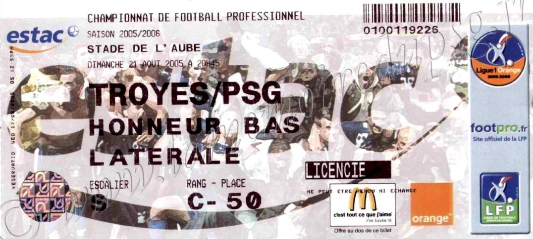 2005-08-21  Troyes-PSG (4ème L1)