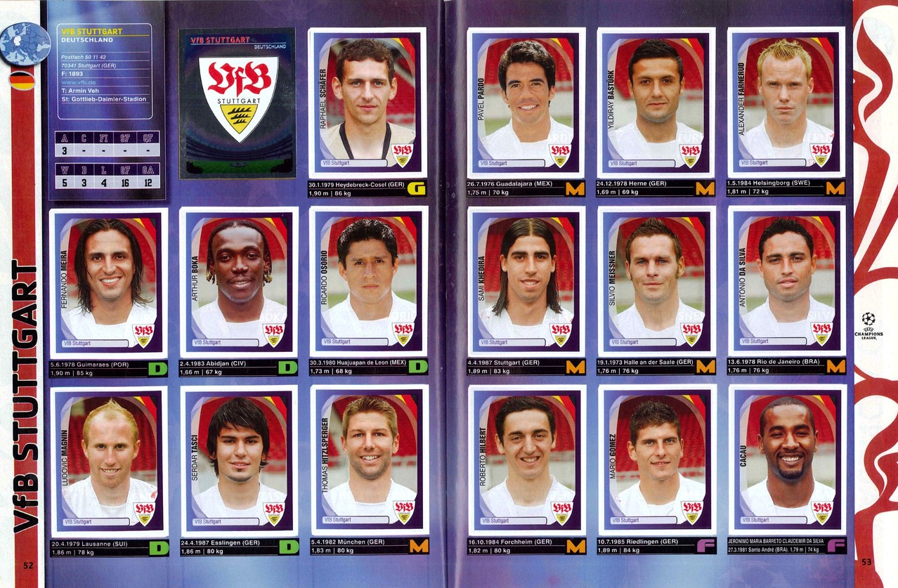 2007-08 - Panini Champions League - Pages 52 et 53 - VFB Stuttgart