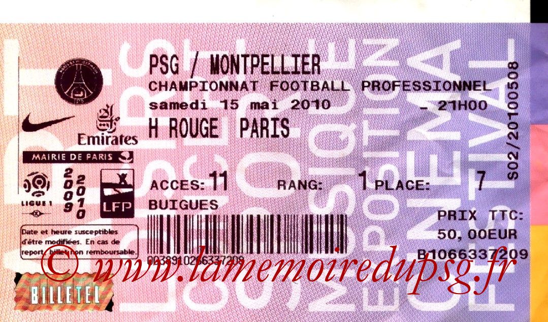 2010-05-15  PSG-Montpellier (38ème L1, Billetel)