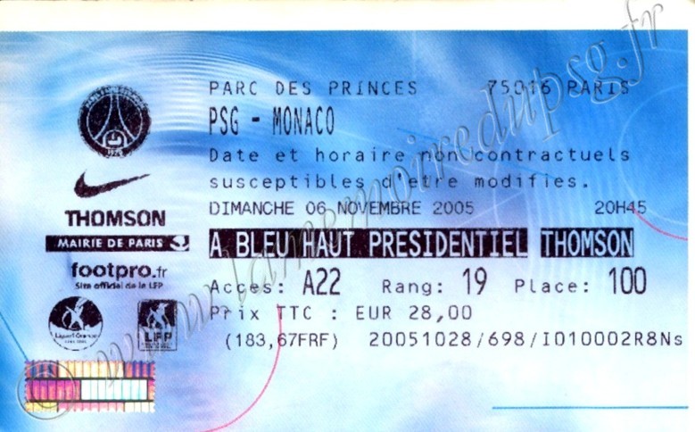 2005-11-06  PSG-Monaco (14ème L1, Billetel)