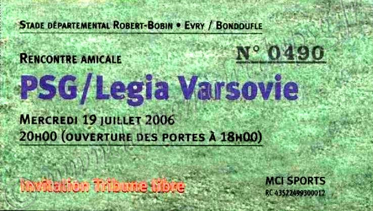 2006-07-19  PSG-Legia Varsovie (Amical à Evry Bondoufle)