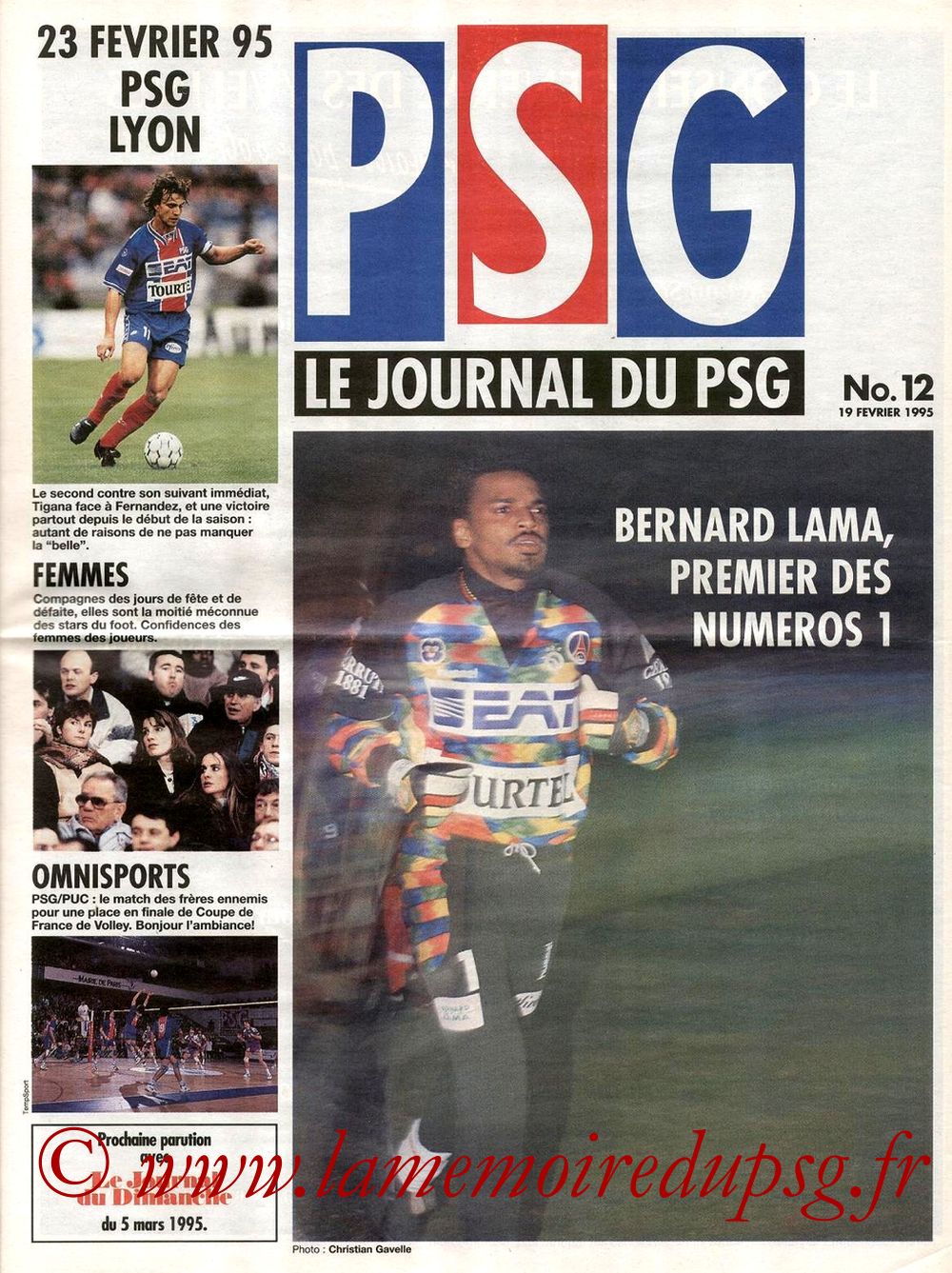 1995-02-23  PSG-Lyon (27ème D1, Le journal du PSG N°12)