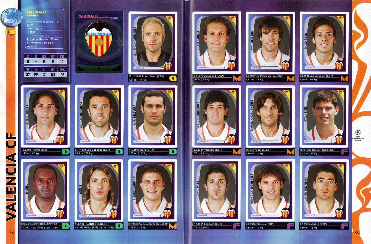 2007-08 - Panini Champions League - Pages 54 et 55 - FC Valence