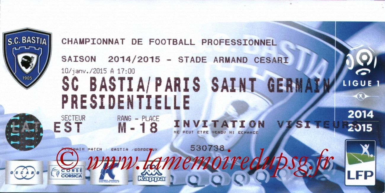 2015-01-10  Bastia-PSG (20ème L1)