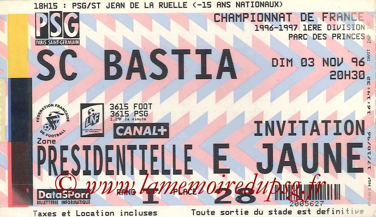 1996-11-03  PSG-Bastia (15ème D1)bis