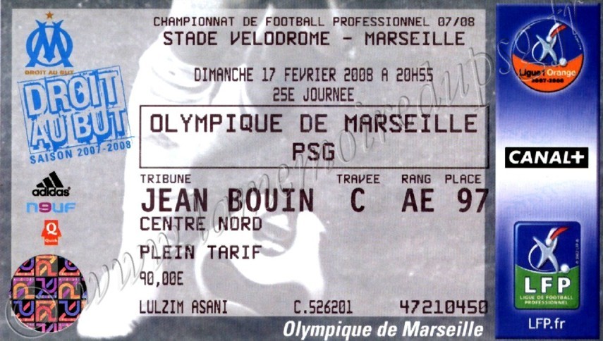 2008-02-17  Marseille-PSG (25ème L1)