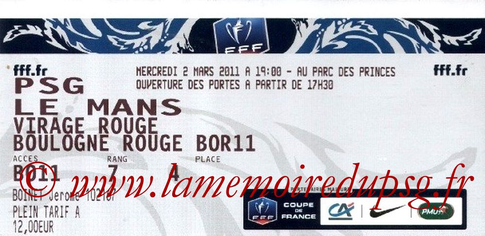 2011-03-02  PSG-Le Mans (Quart Finale CF)
