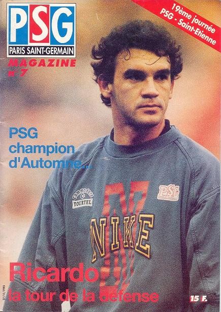 1993-11-27  PSG-Saint Etienne (19ème D1, PSG Magazine N°7)