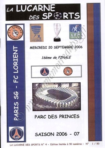 2006-09-20  PSG-Lorient (16ème Finale CL, La lucarne des sports N°4)