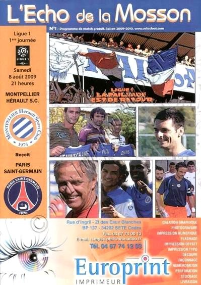 2009-08-08  Montpellier-PSG (1ère L1, L'Echo de la Mosson N°1)