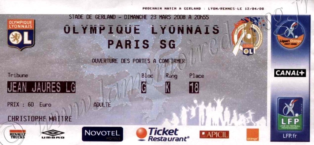 2008-03-23  Lyon-PSG (30ème L1)