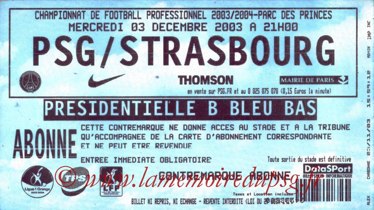 2003-12-03   PSG-Strasbourg (16ème L1)