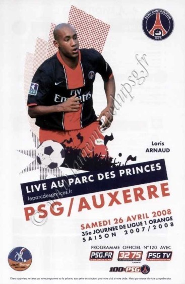 2008-04-26  PSG-Auxerre (35ème L1, Officiel N°120)