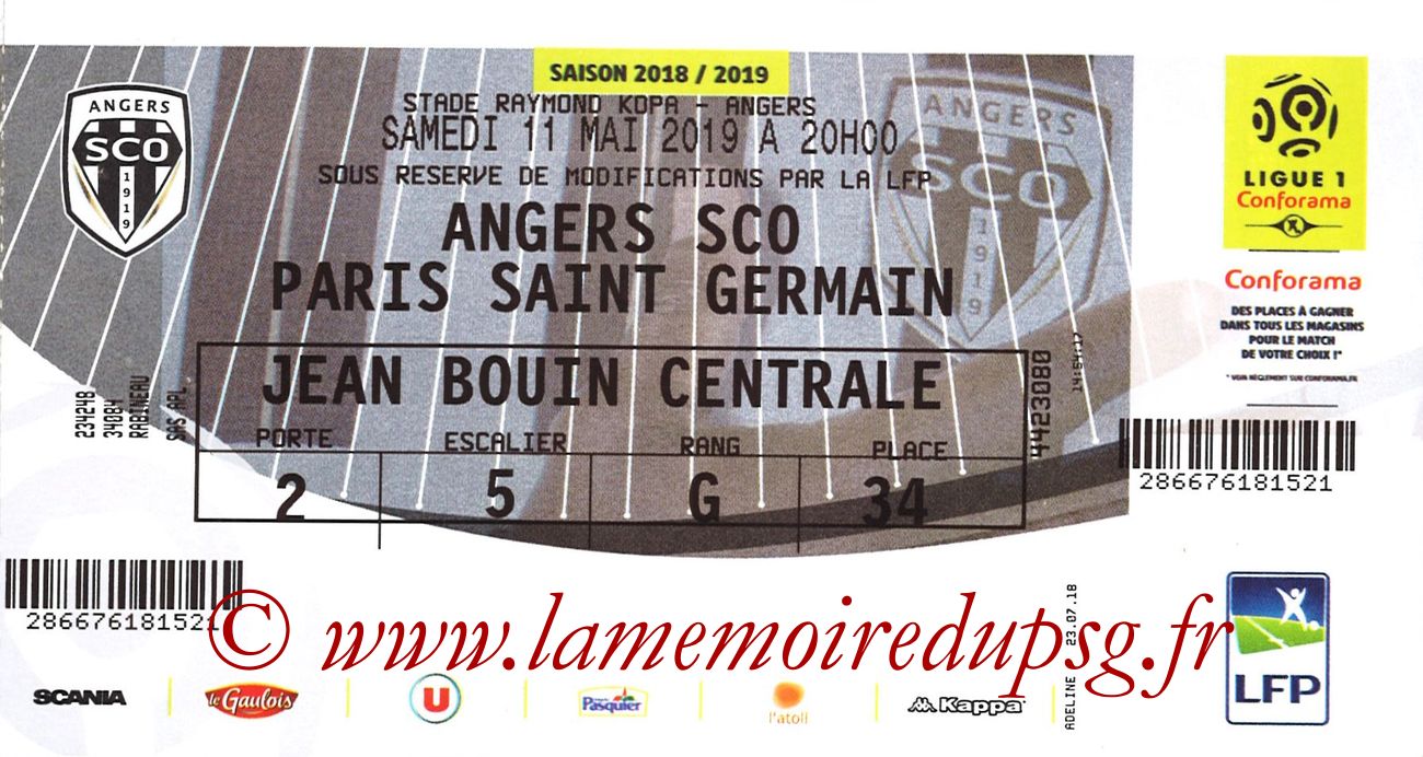 2019-05-11  Angers-PSG (36ème L1)