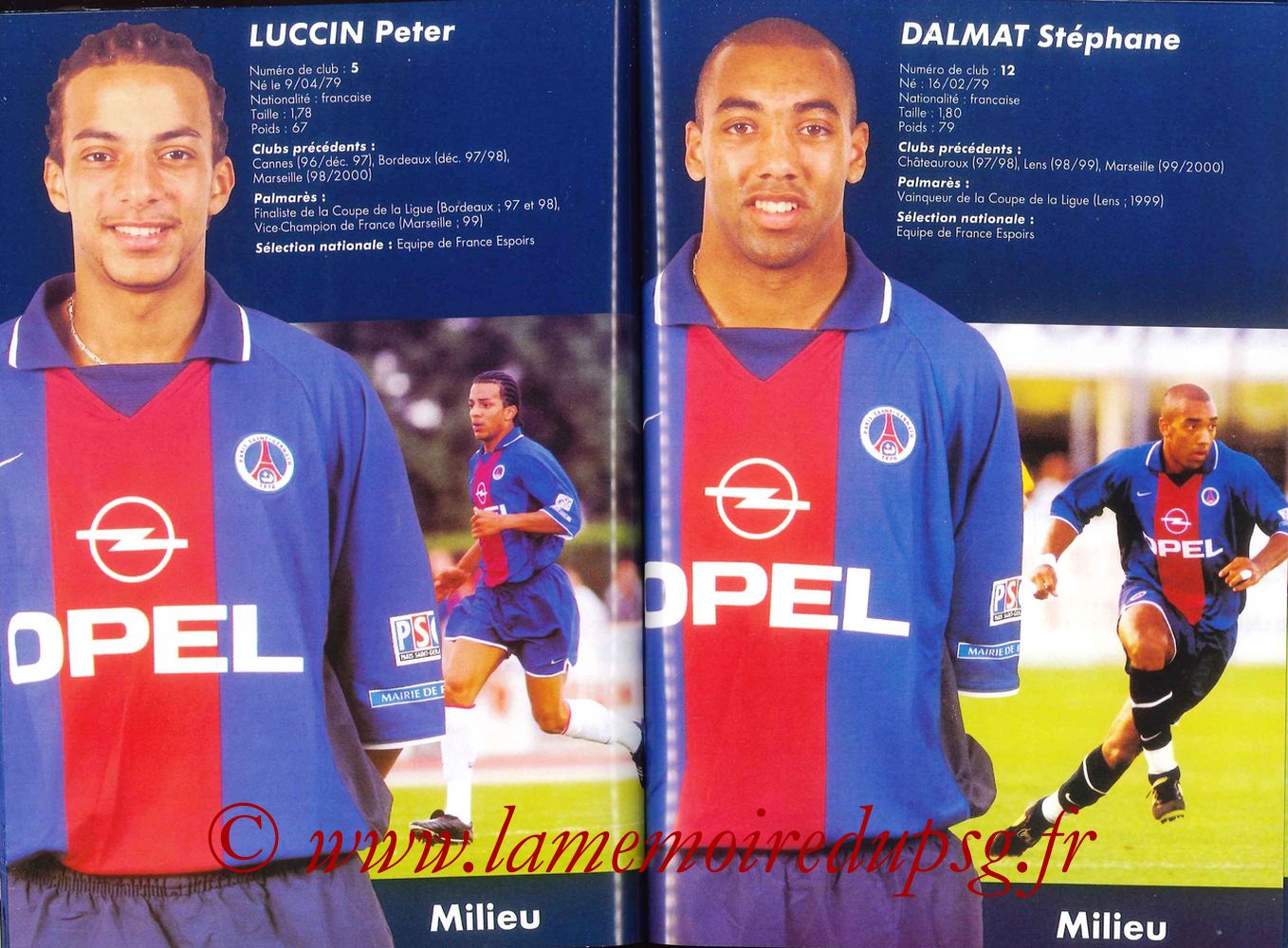 2000-01 - Guide de la Saison PSG - Pages 54 et 55