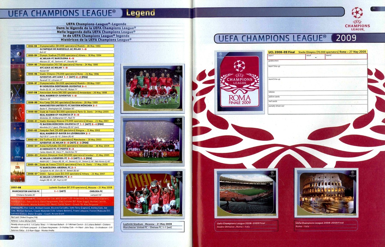 2008-09 - Panini Champions League - Pages 70 et 71