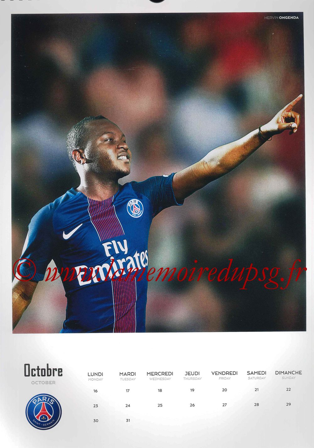 Calendrier PSG 2017 - Page 20 - Hervin ONGENDA