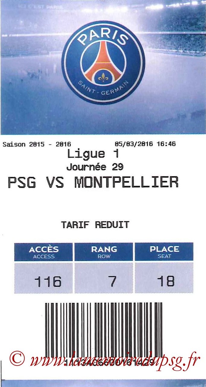 2016-03-05  PSG-Montpellier (29ème L1, E-ticket)