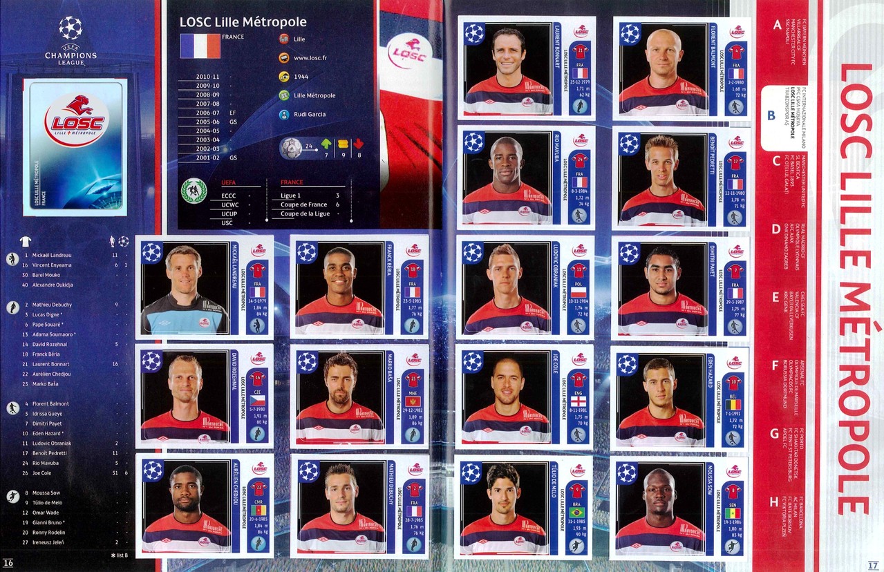 2011-12 - Panini Champions League - Pages 16 et 17 - Lille OSC