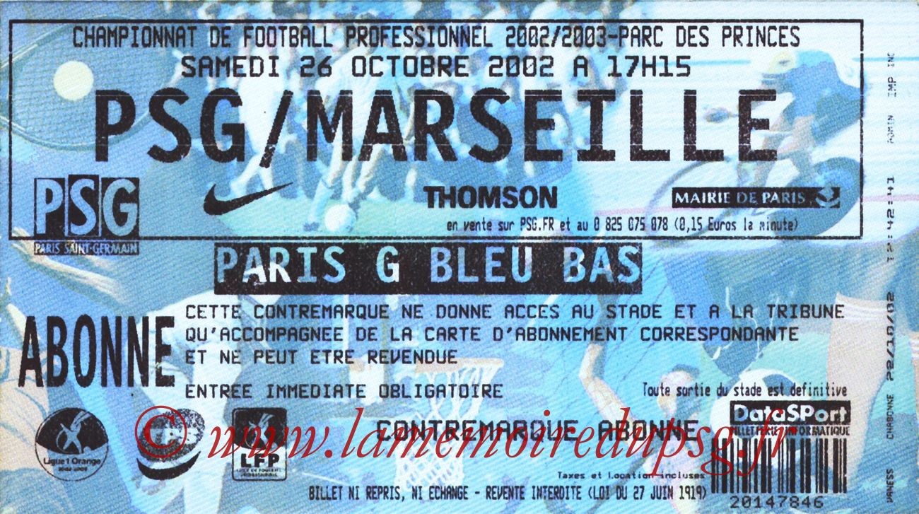 2002-10-26  PSG-Marseille (12ème L1)