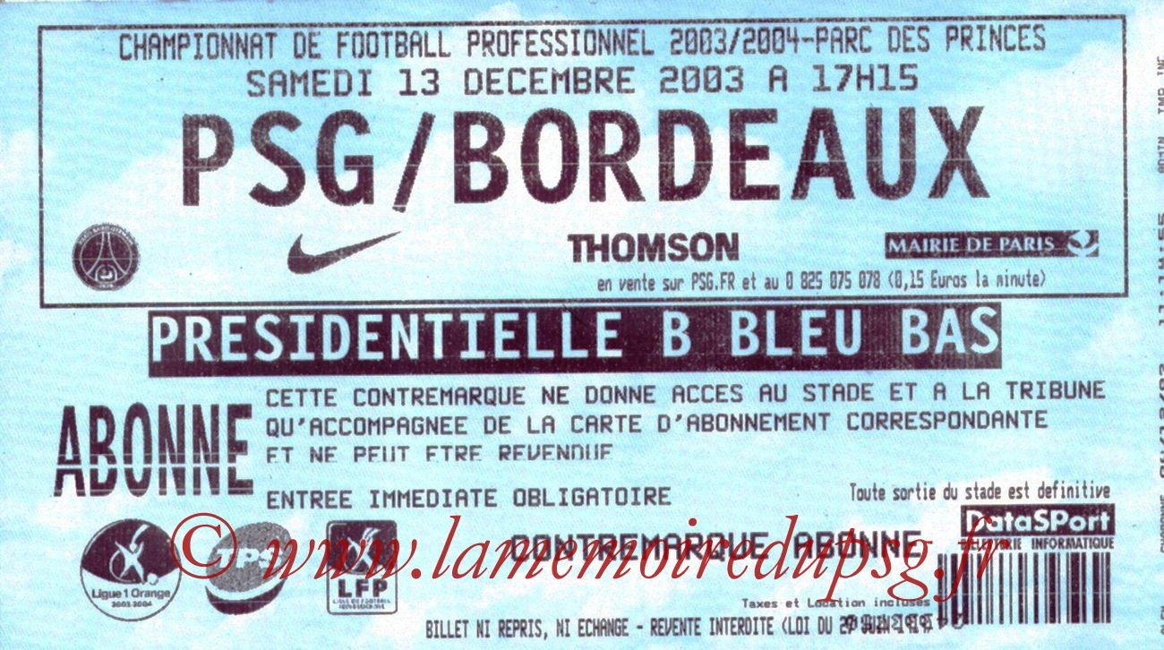 2003-12-13   PSG-Bordeaux (18ème L1)