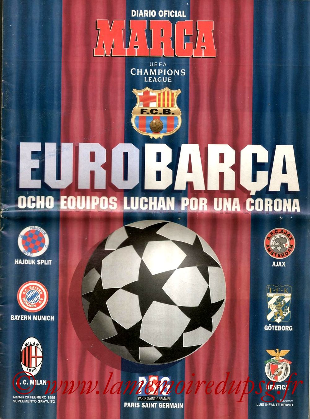 1995-03-01  Barcelone-PSG (Quart Finale Aller C1, Supplément Marca)