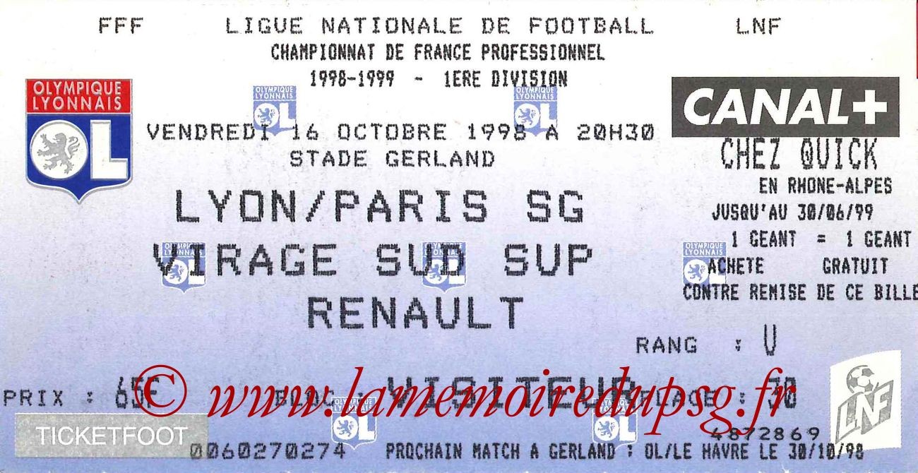 1998-10-16  Lyon-PSG (9ème D1)