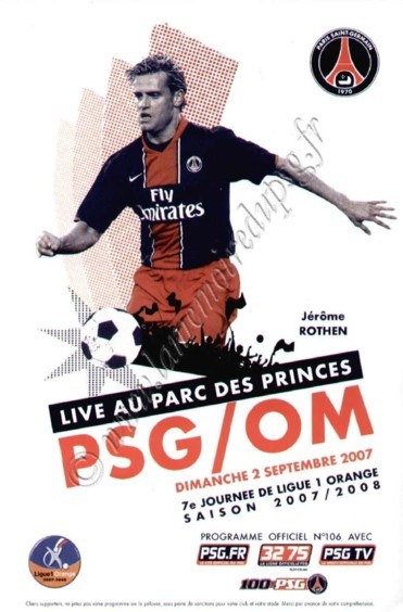 2007-09-02  PSG-Marseille (7ème L1, Officiel PSG N°106)