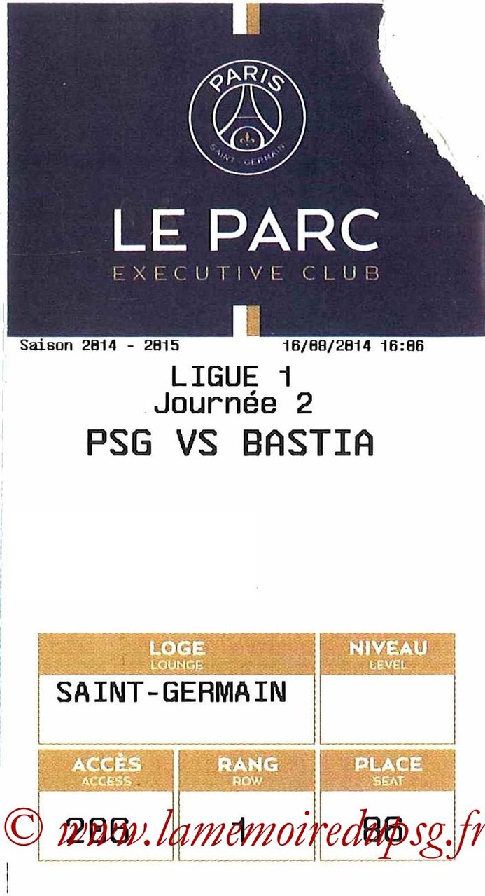 2014-08-16  PSG-Bastia (2ème L1, Executive club, E-ticket)