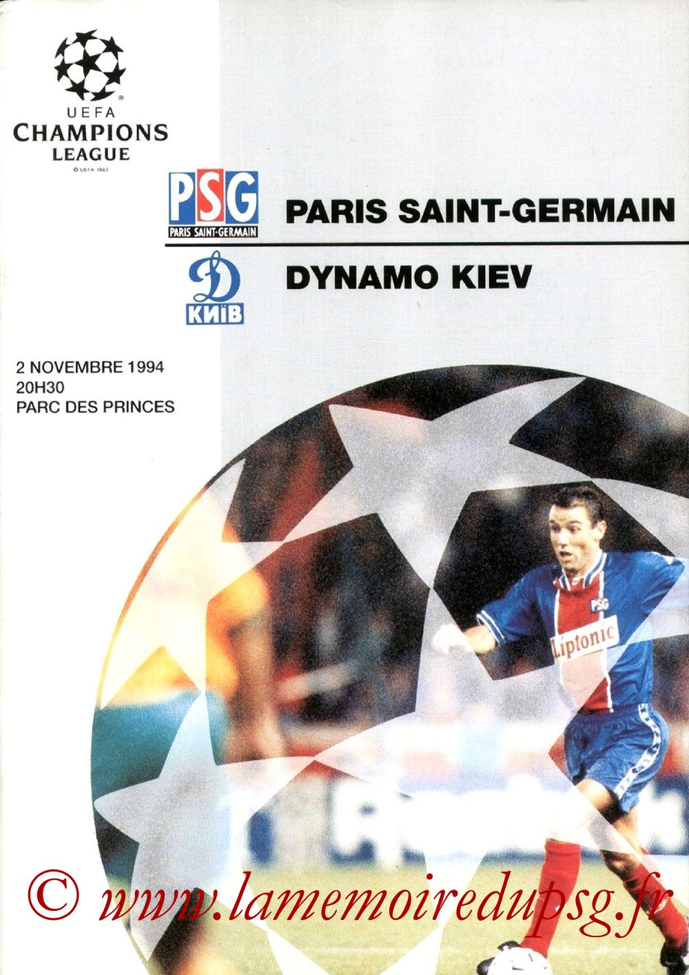 1994-11-02  PSG-Dynamo Kiev (4ème Poule C1, Officiel UEFA)