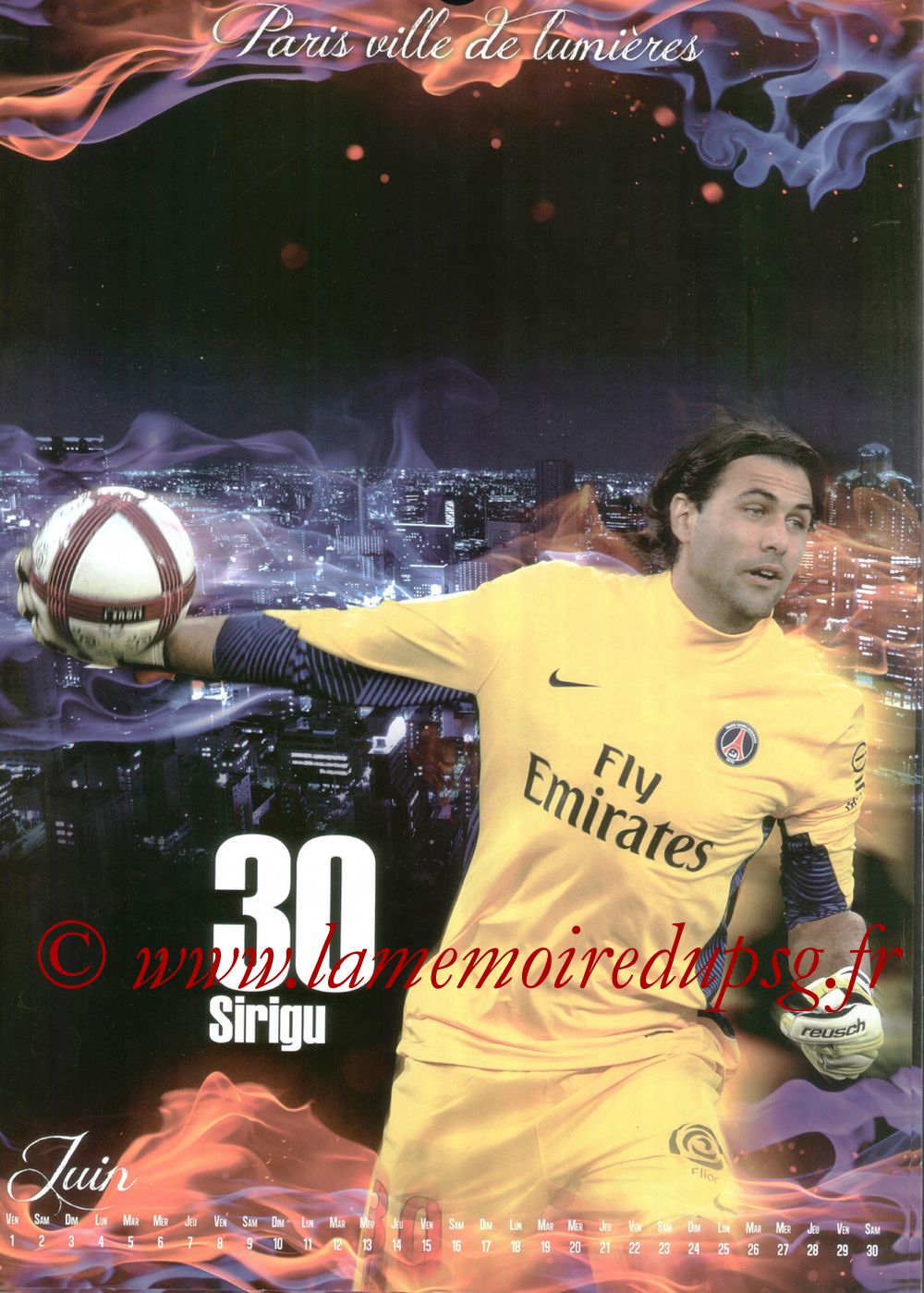 Calendrier PSG 2012bis - Page 06 - Salvatore SIRIGU