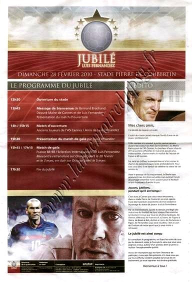 2010-02-28  Jubilé Luis Fernandez à Cannes (Programme officiel)