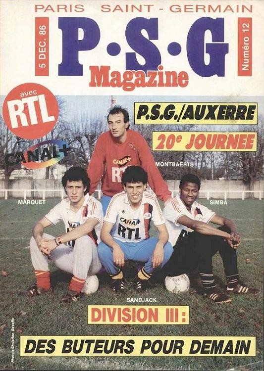 1986-12-05  PSG-Auxerre (20ème D1, PSG Magazine N°12)