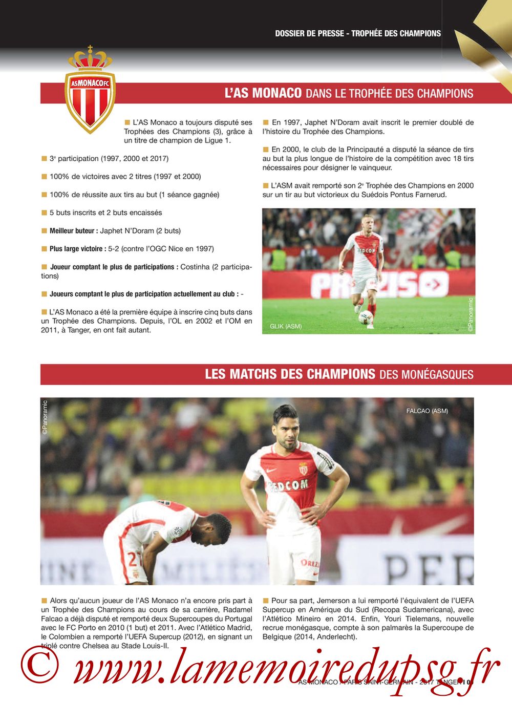 2017-07-29  Monaco-PSG (Trophée des Champions à Tanger, Dossier de Presse) - Page 09