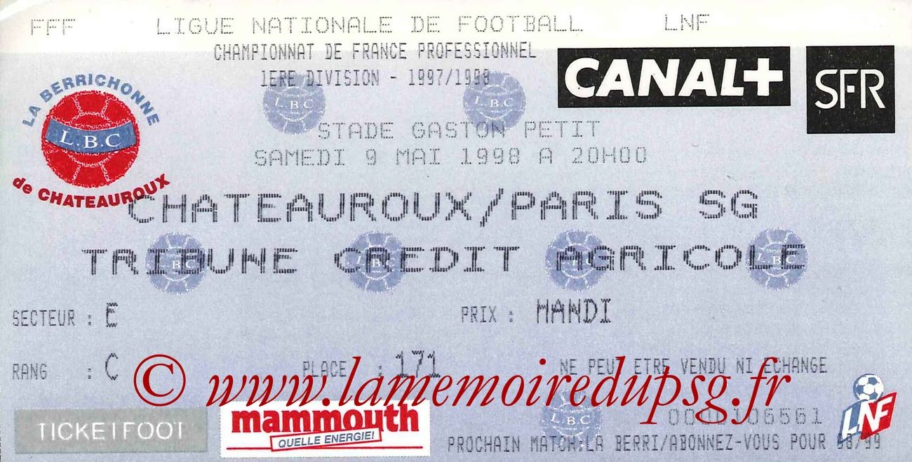 1998-05-09  Chateauroux-PSG (34ème D1)