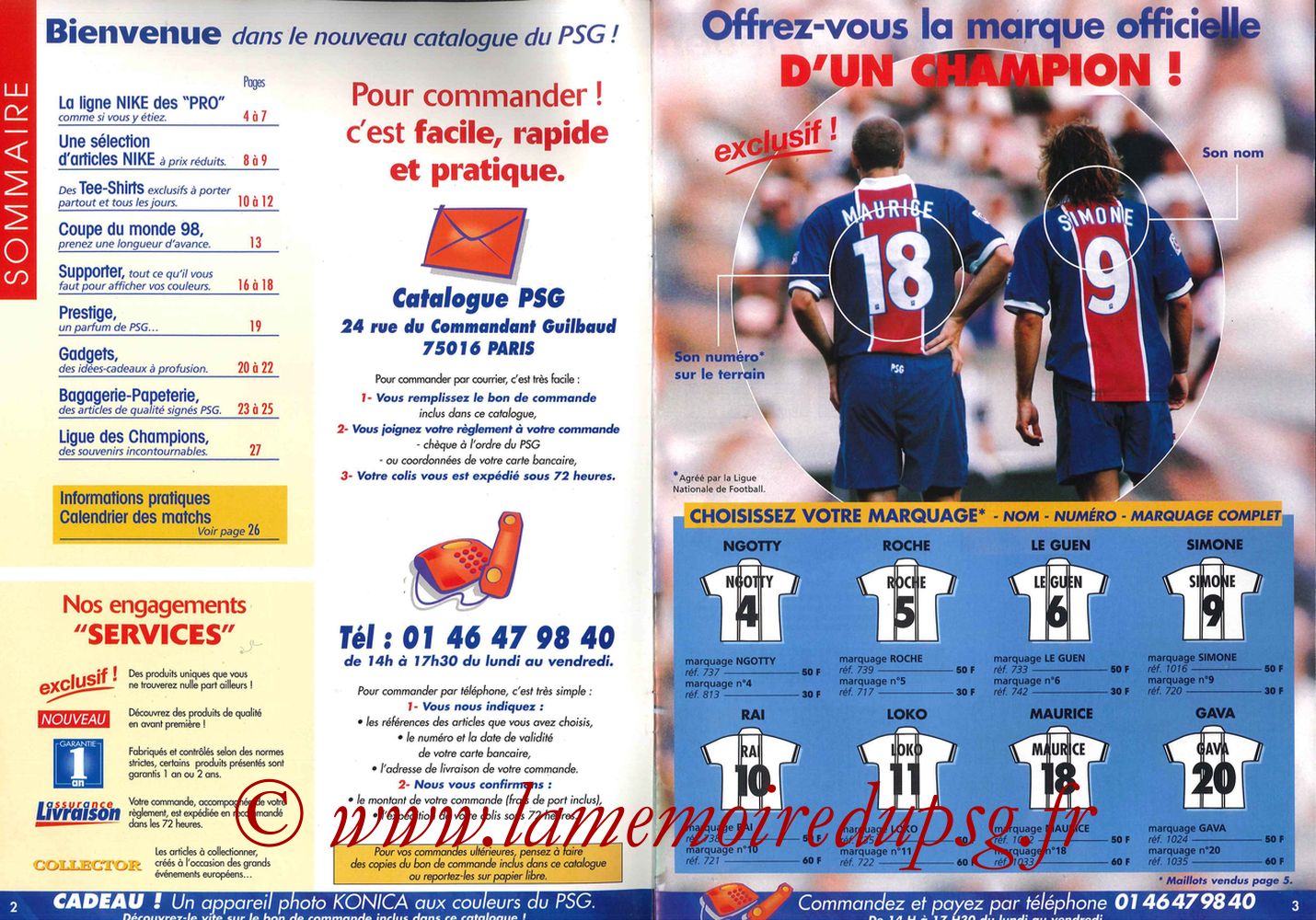 Catalogue PSG - 1997-98 - Pages 02 et 03