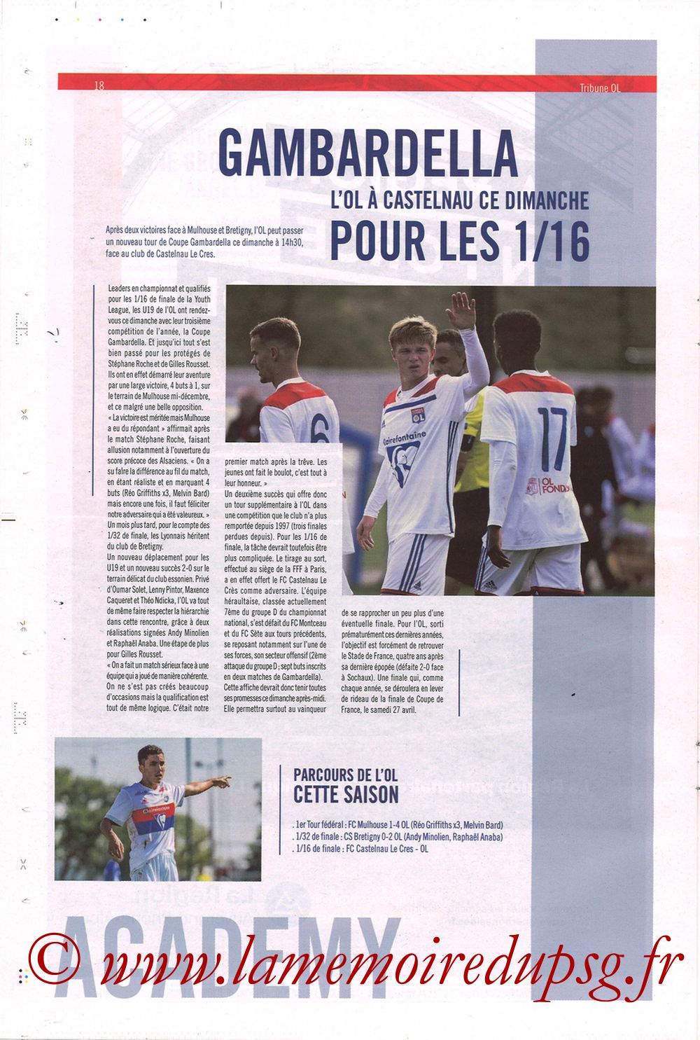 2019-02-03  Lyon-PSG (23ème L1, La Tribune OL N°270) - Page 18