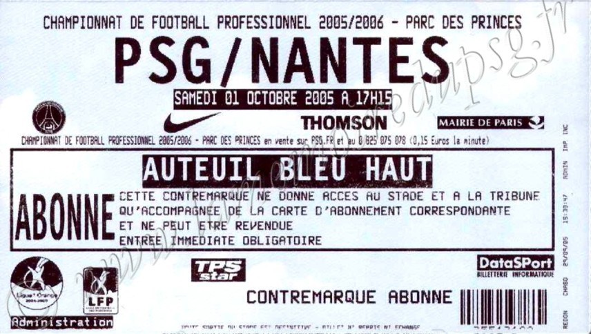 2005-10-01  PSG-Nantes (10ème L1)