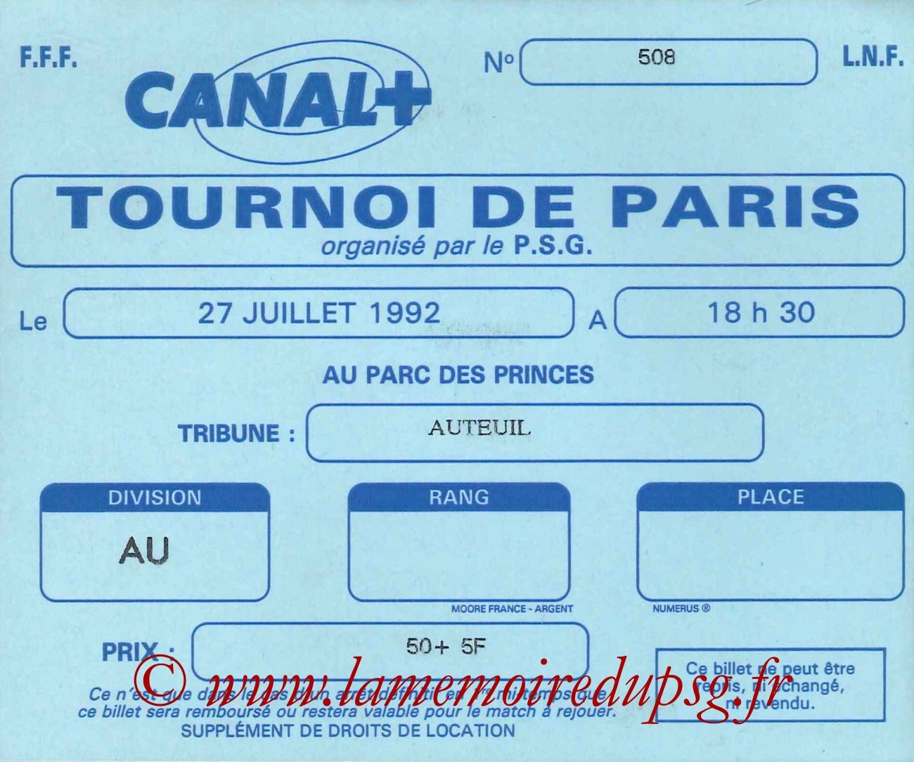 1992-07-27  PSG-Monaco (Finale 28ème Tournoi de Paris)